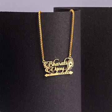 Couple Flute Peacock Feather Necklace