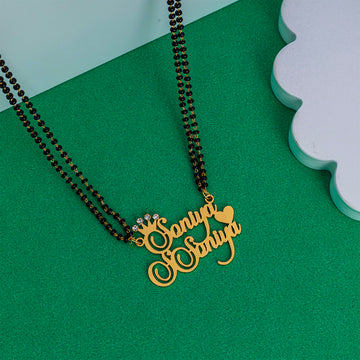 Couple Diamond Crown Heart Necklace 1