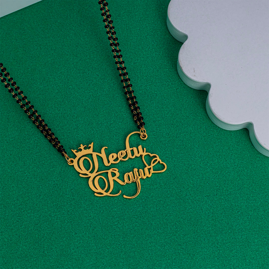 Couple Crown Twin Heart Necklace