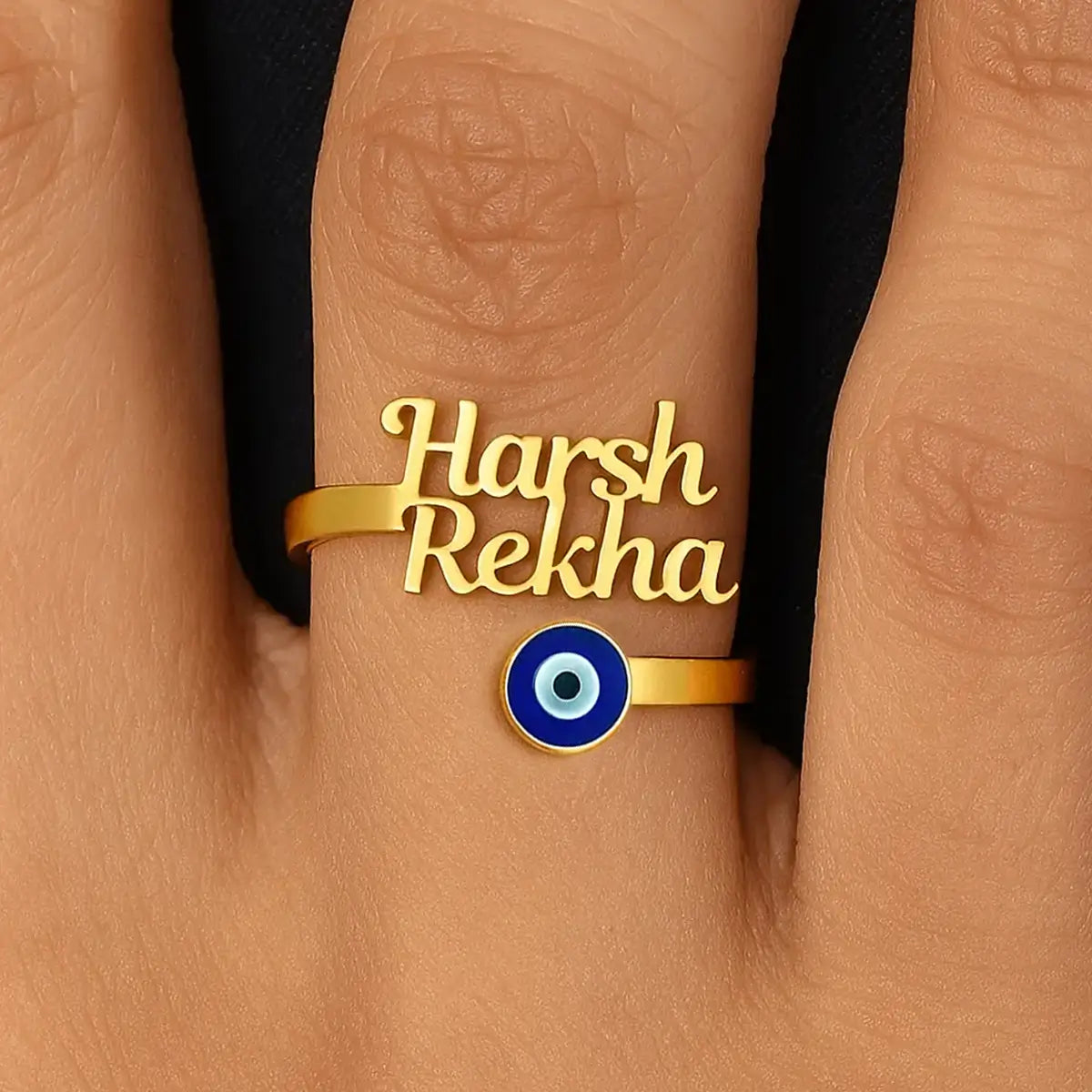 Evil Eye couple Name Ring